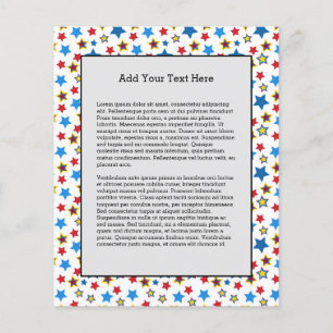 Blue Red Yellow Stars Cheerleader Starry Cheerlead Flyer