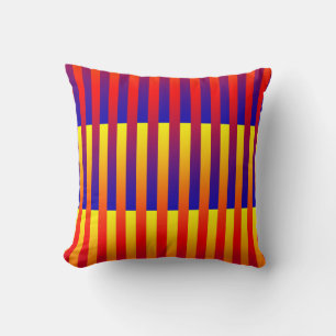 Blue Red Yellow Stripes Cushion