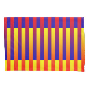 Blue Red Yellow Stripes Pillowcase