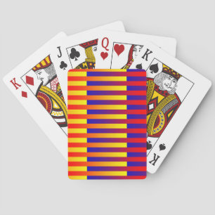 Blue Red Yellow Stripes Playing Cards