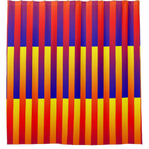 Blue Red Yellow Stripes Shower Curtain