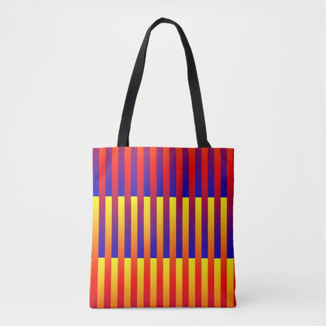 Blue Red Yellow Stripes Tote Bag (Front)
