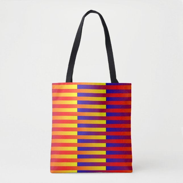 Blue Red Yellow Stripes Tote Bag (Front)