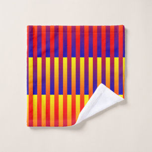 Blue Red Yellow Stripes Wash Cloth