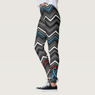 Blue/Red Zig Zag...Diabetes Leggings