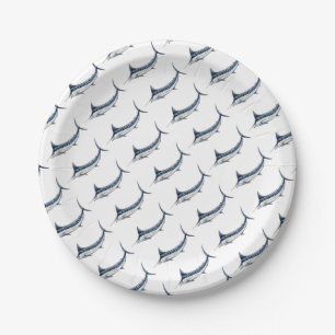 Blue-redbubble Marlin Paper Plate