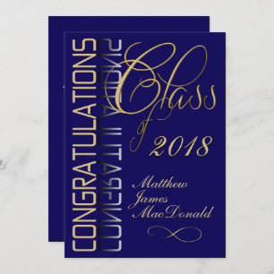 Blue Reflection 2018 Formal Graduation Party Invitation