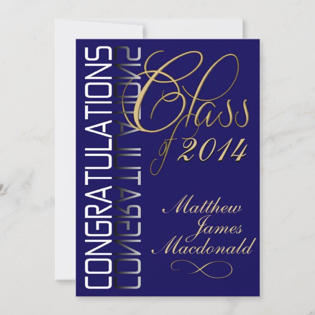 Blue Reflection  Formal Graduation Party Invitation (Front)