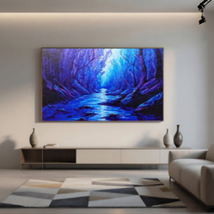 Blue Reflections in the Mystical Forest Poster
