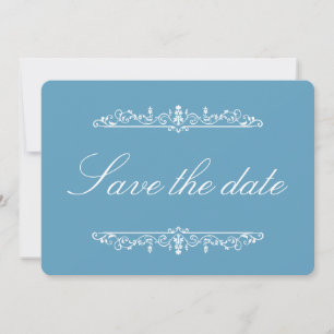 Blue Regency Style Elegant Save the Date
