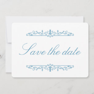 Blue Regency Style Elegant Save the Date