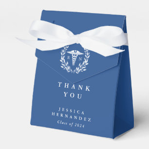 Blue Registered Nurse Caduceus + Laurel Wreath Favour Box