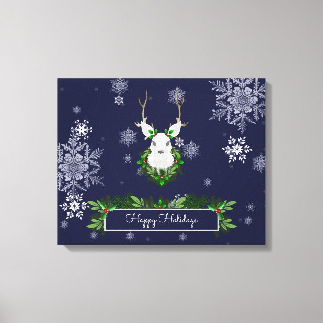 Blue Reindeer Canvas Print (Front)