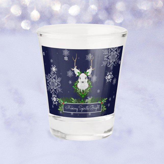 Blue Reindeer Christmas Shot glass (Blue Reindeer Christmas Shot Glass)