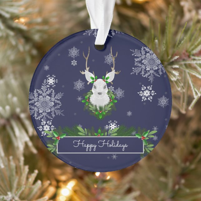 Blue Reindeer Ornament (Tree)