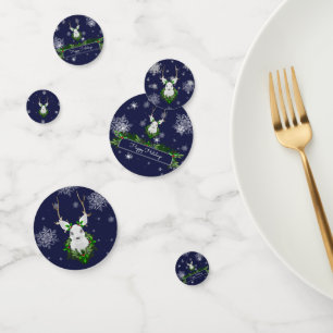 Blue Reindeer Table Confetti