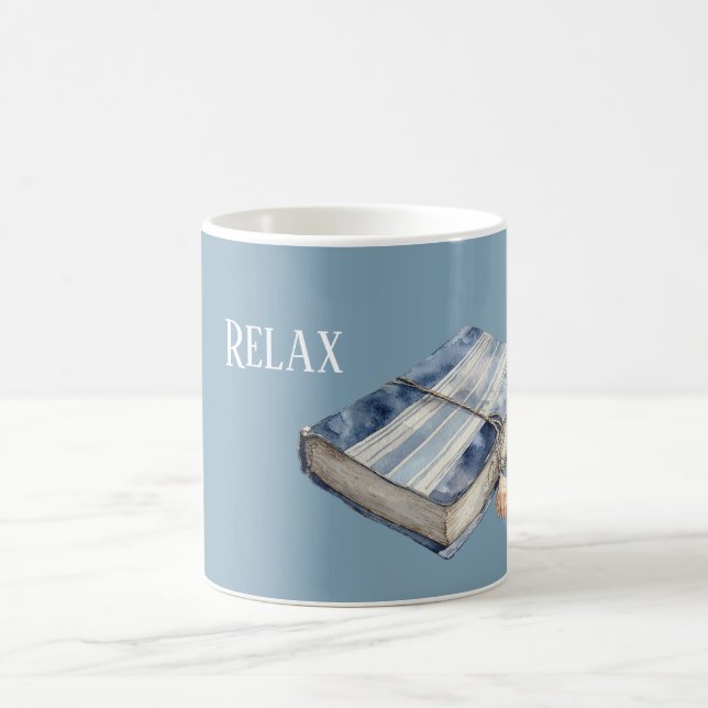 Blue Relax Book Coffee Mug (Center)