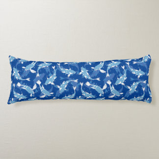 Blue Repeating Motif | Koi Fish Pattern Body Cushion