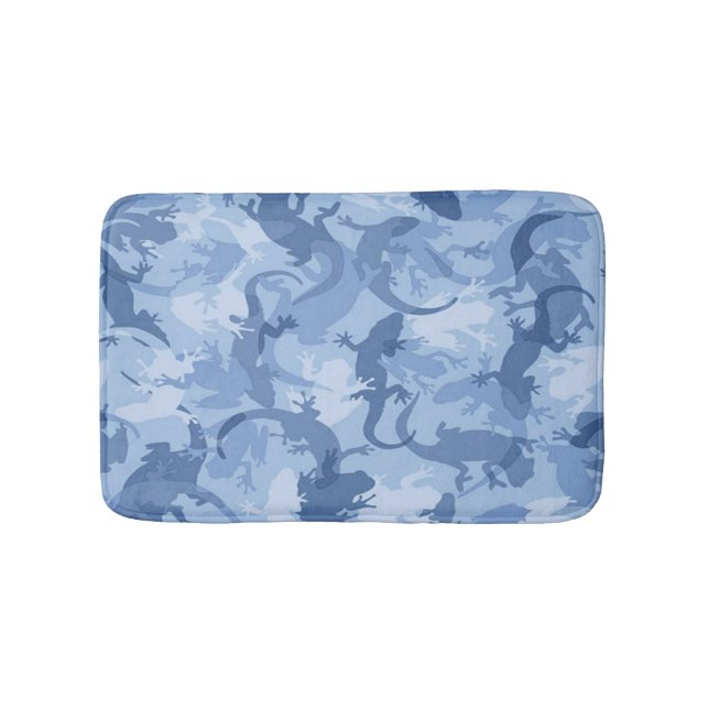 Blue Reptile Camouflage Bath Mat (Front)