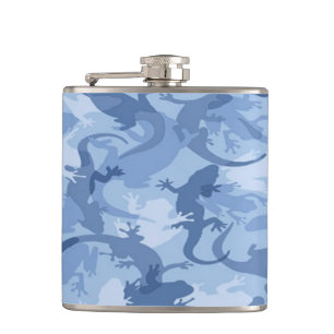 Blue Reptile Camouflage Flask
