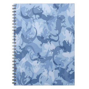 Blue Reptile Camouflage Spiral Notebook