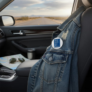 Blue Rest Area Road Sign  7.5 Cm Round Badge