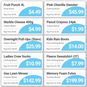 Blue Retail Grocery Product Price Tags