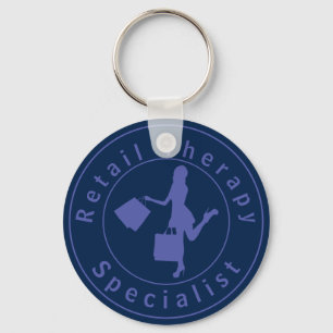 Blue Retail Therapy Specialist Keychain