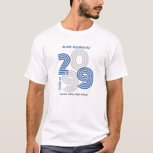 Blue Retro Big Numbers Class of Senior T-Shirt