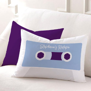 Blue Retro Cassette Tape Lumbar Cushion