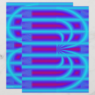 Blue Retro Cathedral Scrapbook Paper 2-Sided Page