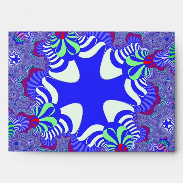 Blue Retro Cross Envelope (Front)