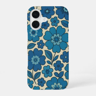 Blue Retro Floral iPhone Case Slim
