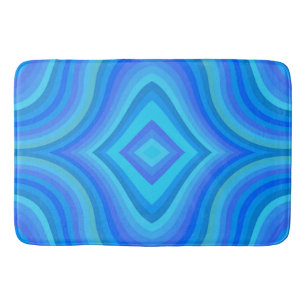 Blue Retro Pattern Bath Mat
