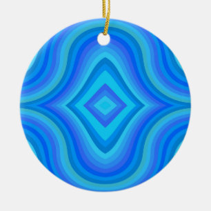 Blue Retro Pattern Ceramic Tree Decoration