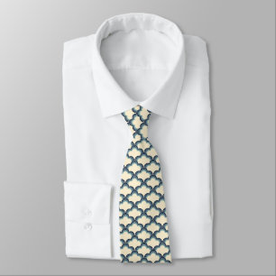 Blue retro style waves pattern tie