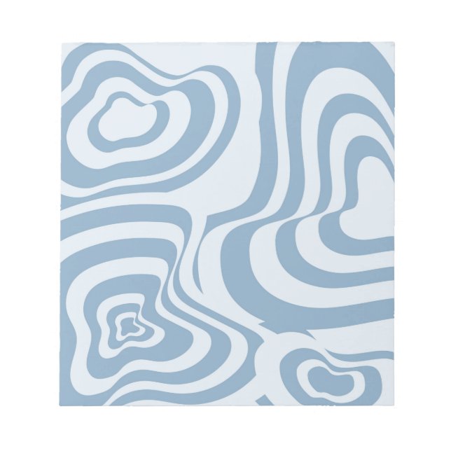 Blue Retro Swirl Groovy Y2K Pattern  Notepad (Front)