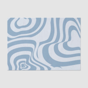 Blue Retro Swirl Groovy Y2K Pattern  Tissue Paper