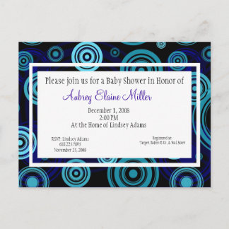 Blue Retro Targets Baby Shower Invitation Postcard