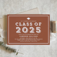 Blue Retro Typography Graduation Party Invitation