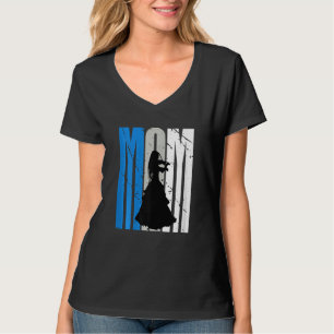 Blue Retro Violin Mom Violinist Moms Plays In Orch T-Shirt