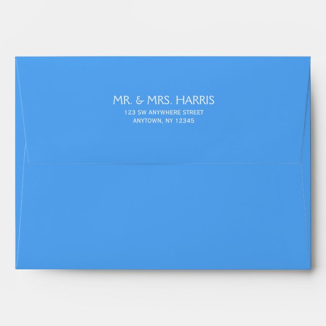 Blue Return Address A7 Envelope (Back (Top Flap))