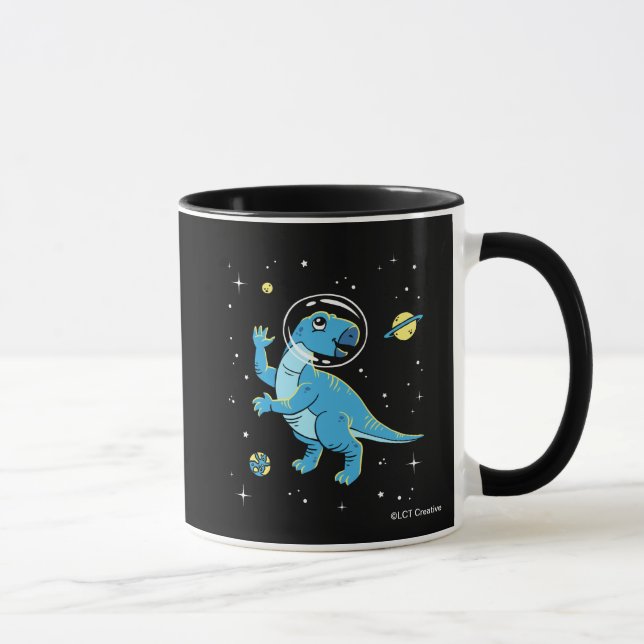 Blue Rhabdodon Dinos In Space Mug (Right)