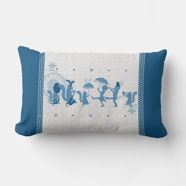 Blue Rhapsody Lumbar Throw Pillow (Front)