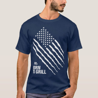 Blue Rhino "American Flag: Born to Grill" Men's T-Shirt