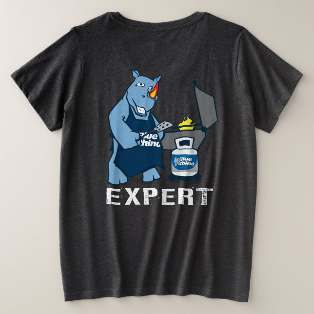 Blue Rhino "Grilling Expert" Dark Plus Size T-Shirt (Design Back)