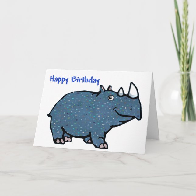 Blue Rhino Happy  Birthday Card (Front)
