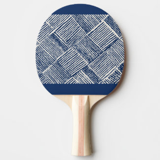 Blue Rhythm | Geometric Line Pattern Ping Pong Pad Paddle