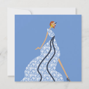 Blue Rhythm Muse Glam Fashion Art Card