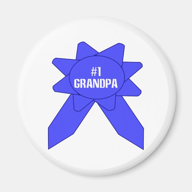 Blue Ribbon #1 Grandpa Magnet (Front)
